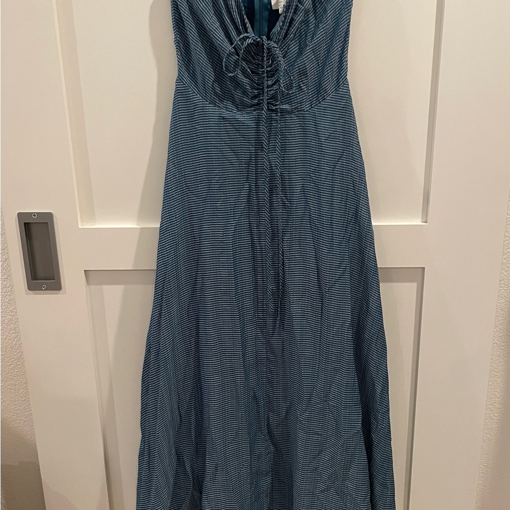 Wayf Navy Striped Maxi Dress